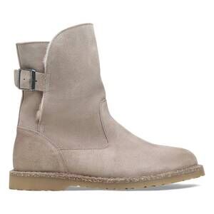 NEW BIRKENSTOCK women's uppsala shearling boots in gray taupe